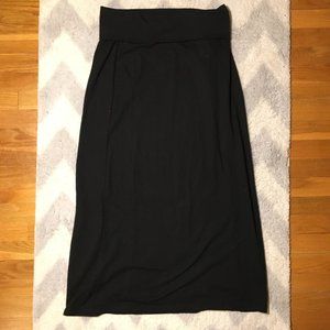 Basic Black A-Line Maxi Skirt